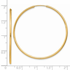 14k 1.5mm Polished Round Endless Hoop Earrings