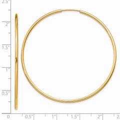 14k 1.5mm Polished Round Endless Hoop Earrings