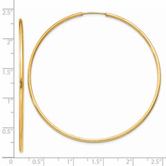 14k 1.5mm Polished Round Endless Hoop Earrings