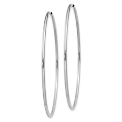 14k White Gold 1.5mm Polished Endless Hoop Earrings