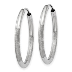 14k White Gold 2mm Diamond-cut Endless Hoop Earrings