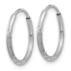 14K White Gold 1.25mm Diamond-cut Endless Hoop Earring