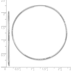 14K White Gold 1.25mm Diamond-cut Endless Hoop Earring