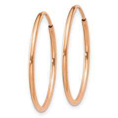 14k Rose Gold 1.2mm Polished Endless Hoop Earrings