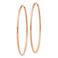 14k Rose Gold 1.2mm Polished Endless Hoop Earrings