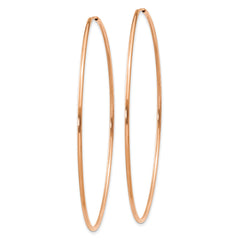 14k Rose Gold 1.2mm Polished Endless Hoop Earrings