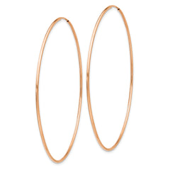 14k Rose Gold 1.2mm Polished Endless Hoop Earrings