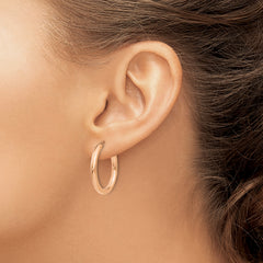 14k Rose Gold Polished Endless Tube Hoop Earrings