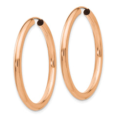 14k Rose Gold Polished Endless Tube Hoop Earrings