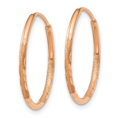 14k Rose Gold 1.25mm Diamond-cut Endless Hoop Earring