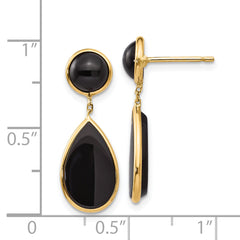 14k Onyx Teardrop Dangle Post Earrings