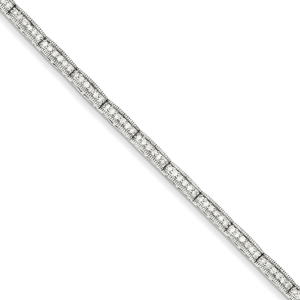 14k White Gold Diamond Fancy Bracelet