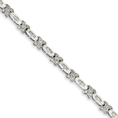 14k White Gold Diamond X Bracelet