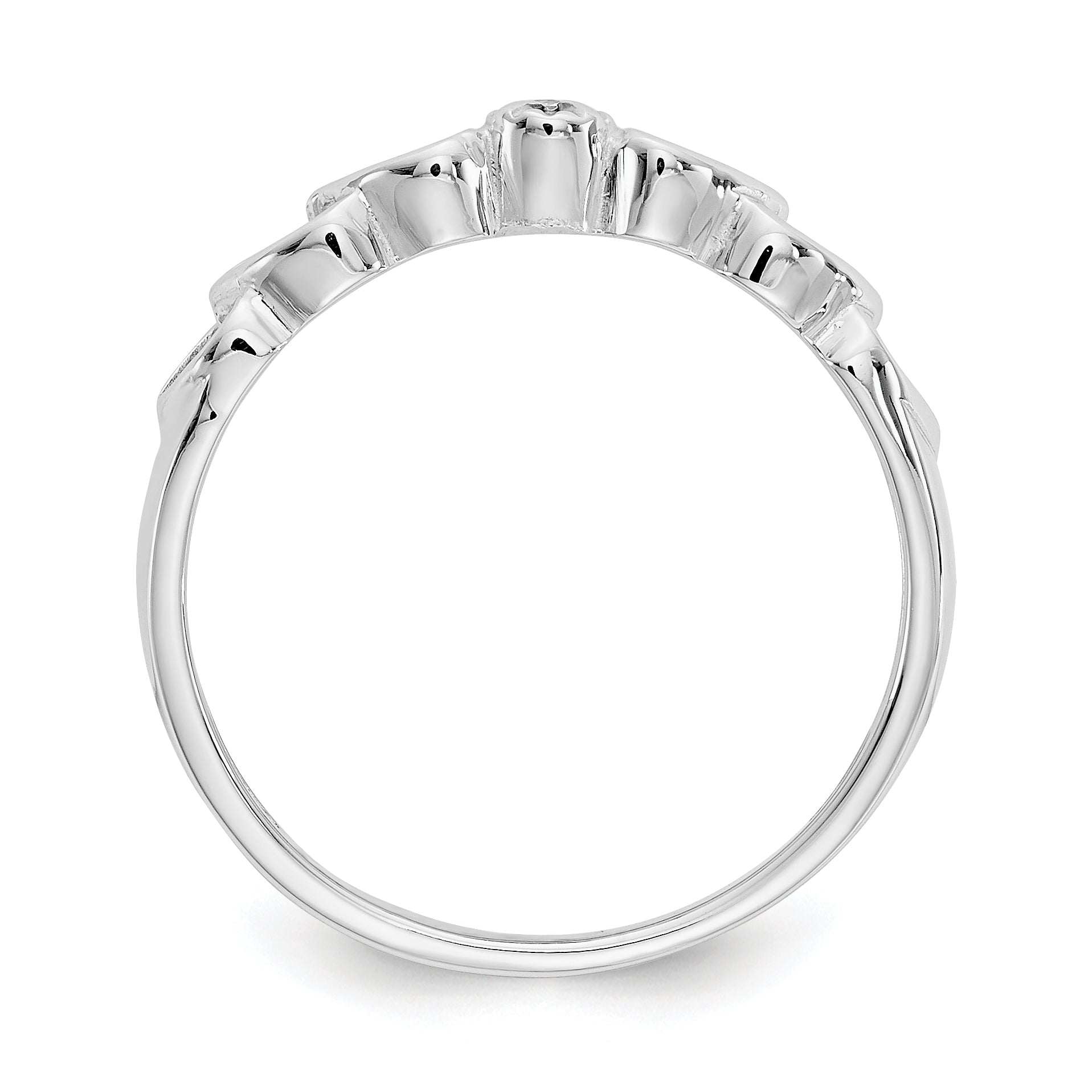 14k White Gold AA Diamond heart ring