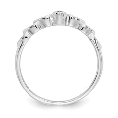 14k White Gold AA Diamond heart ring