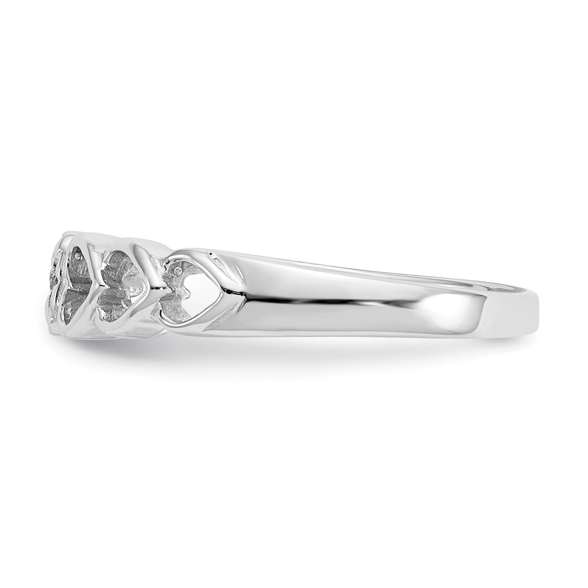 14k White Gold AA Diamond heart ring