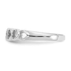 14k White Gold AA Diamond heart ring