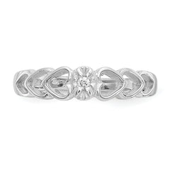 14k White Gold AA Diamond heart ring