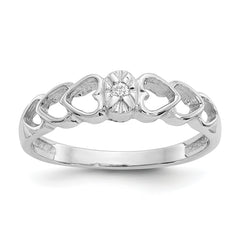 14k White Gold AA Diamond heart ring