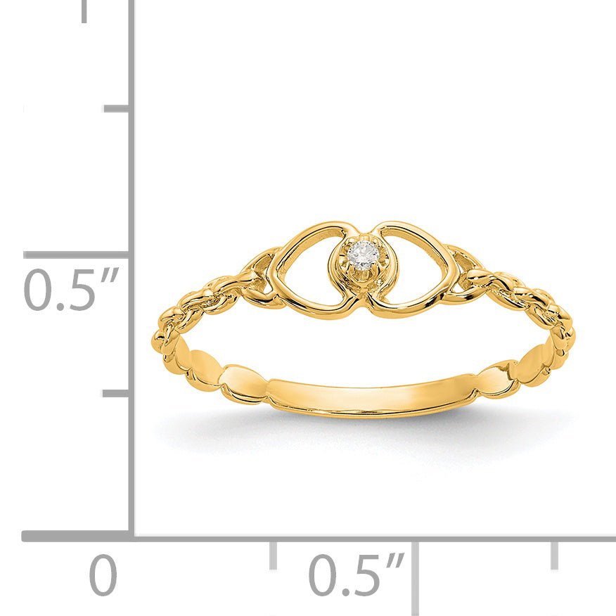 14k AA Diamond heart ring