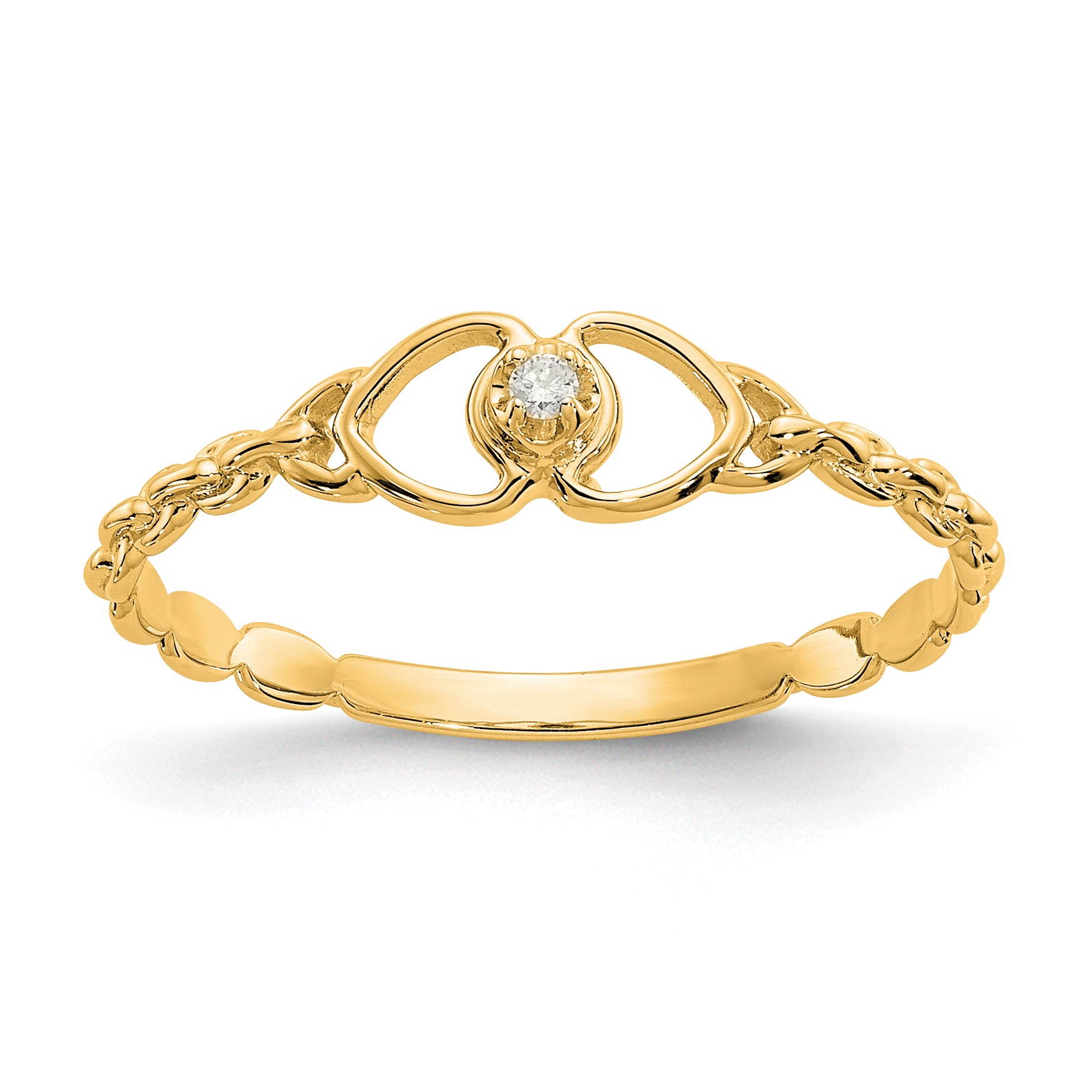 14k AA Diamond heart ring