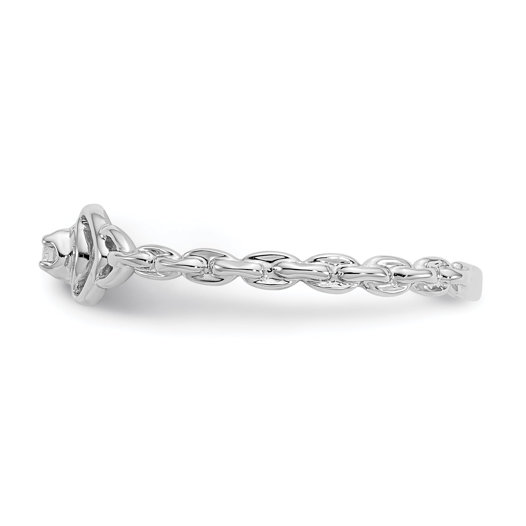 14k White Gold AA Diamond heart ring