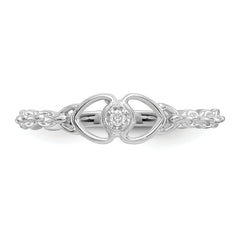 14k White Gold AA Diamond heart ring