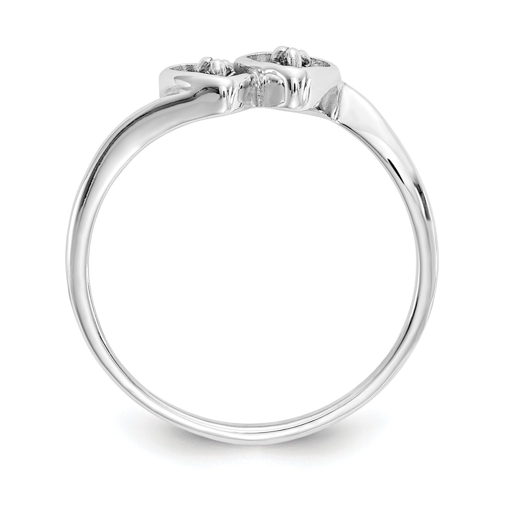 14k White Gold AA Diamond heart ring