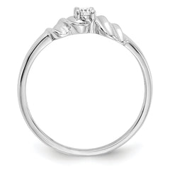 14k White Gold Polished AA Diamond ring