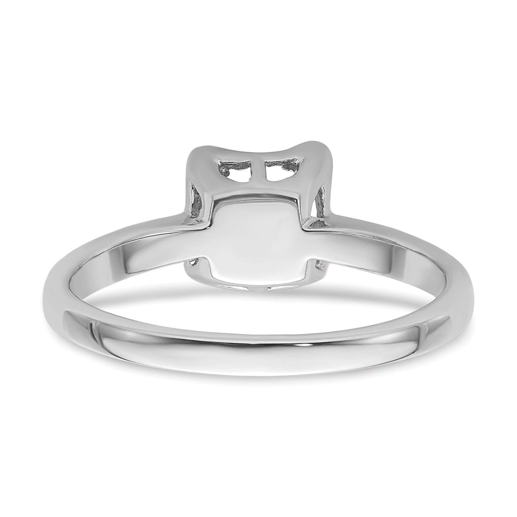 14k White Gold 6mm Pearl Ring Mounting