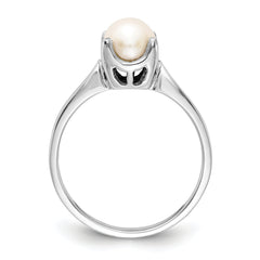 14k White Gold 6mm Fresh Water Cultured Pearl ring