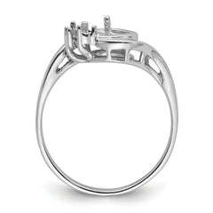 14k White Gold Diamond & 6mm Pearl Ring Mounting