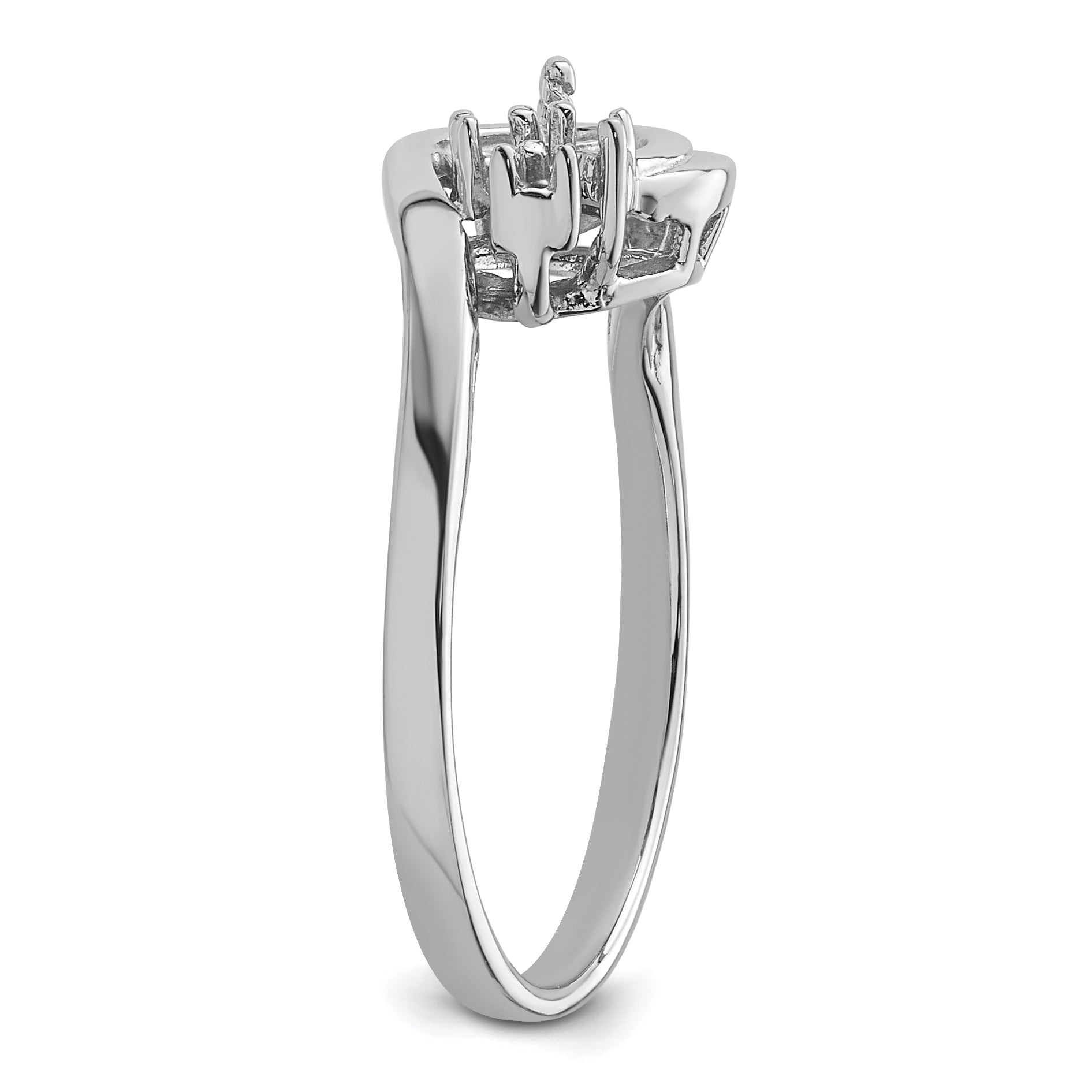 14k White Gold Diamond & 6mm Pearl Ring Mounting