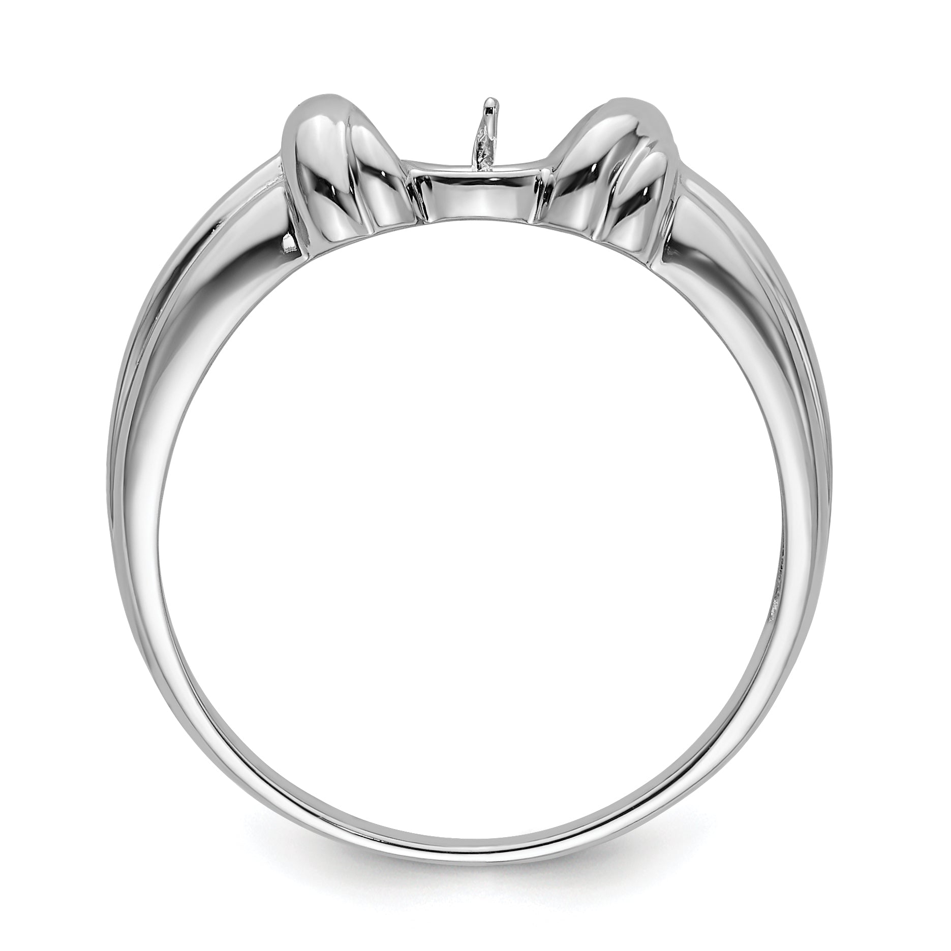 14k White Gold 6mm Pearl Ring Mounting