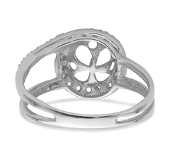 14k White Gold 7.5mm Pearl & Diamond Ring Mounting