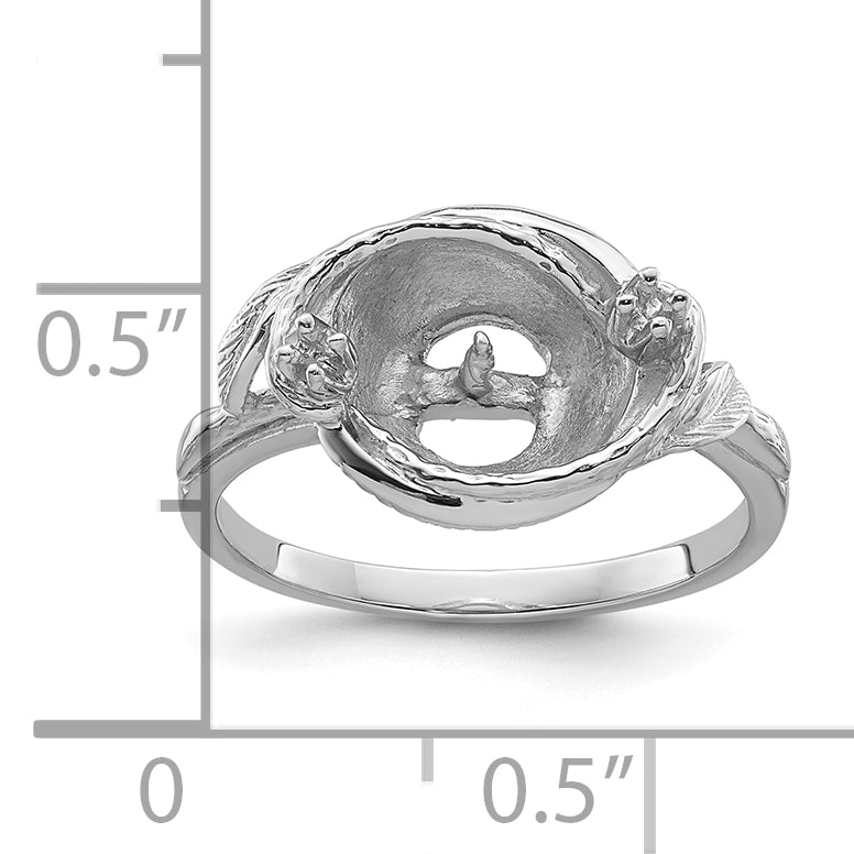 14k White Gold 7.5mm Pearl & Diamond Ring Mounting