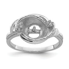 14k White Gold 7.5mm Pearl & Diamond Ring Mounting