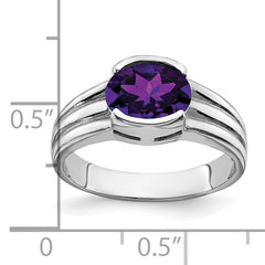 14k White Gold 8x6mm Oval Amethyst ring