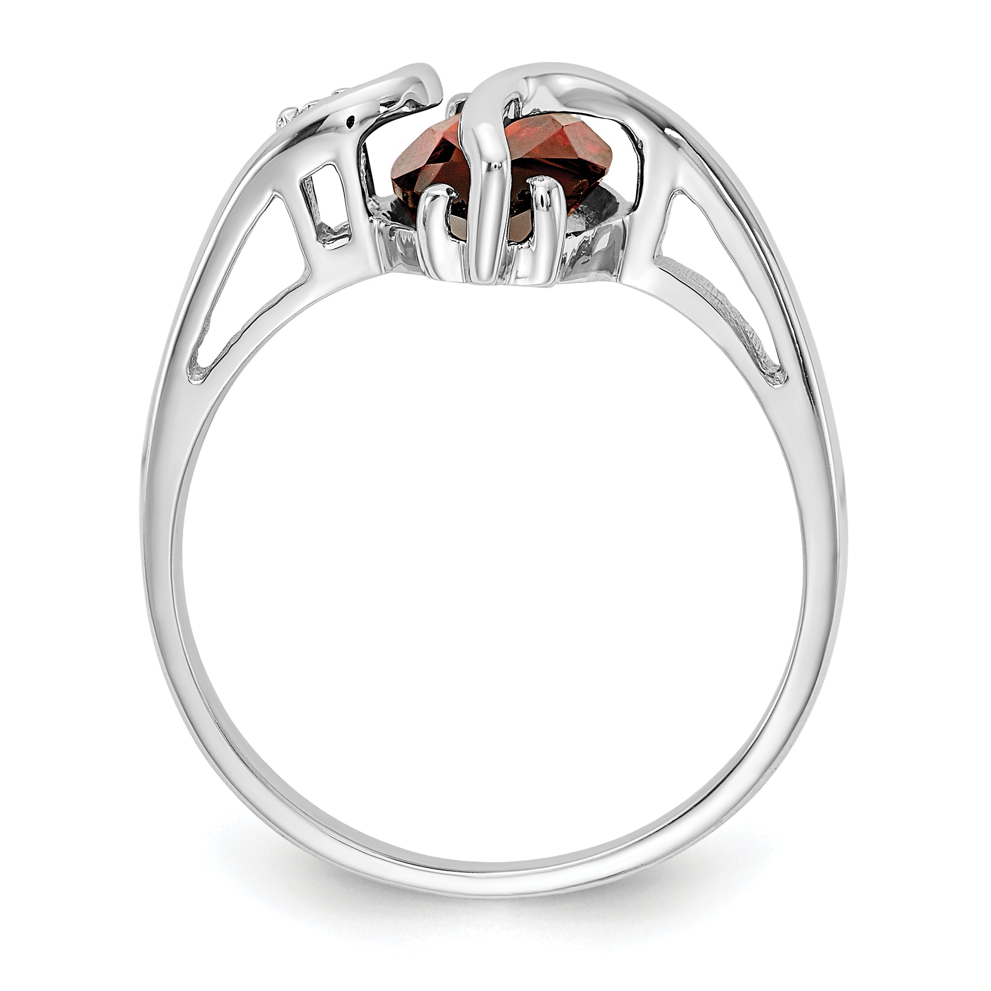 14k White Gold 12x6mm Marquise Garnet AA Diamond ring