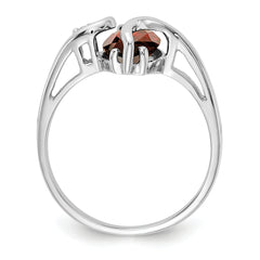 14k White Gold 12x6mm Marquise Garnet AA Diamond ring