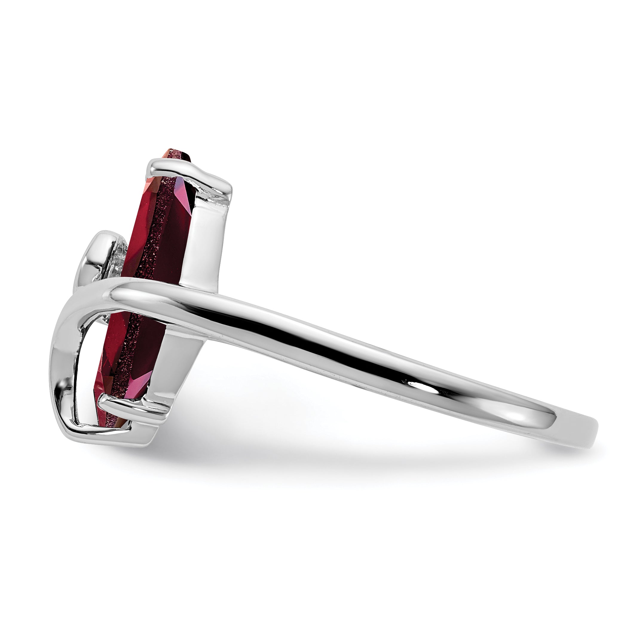 14k White Gold 12x6mm Marquise Garnet AA Diamond ring