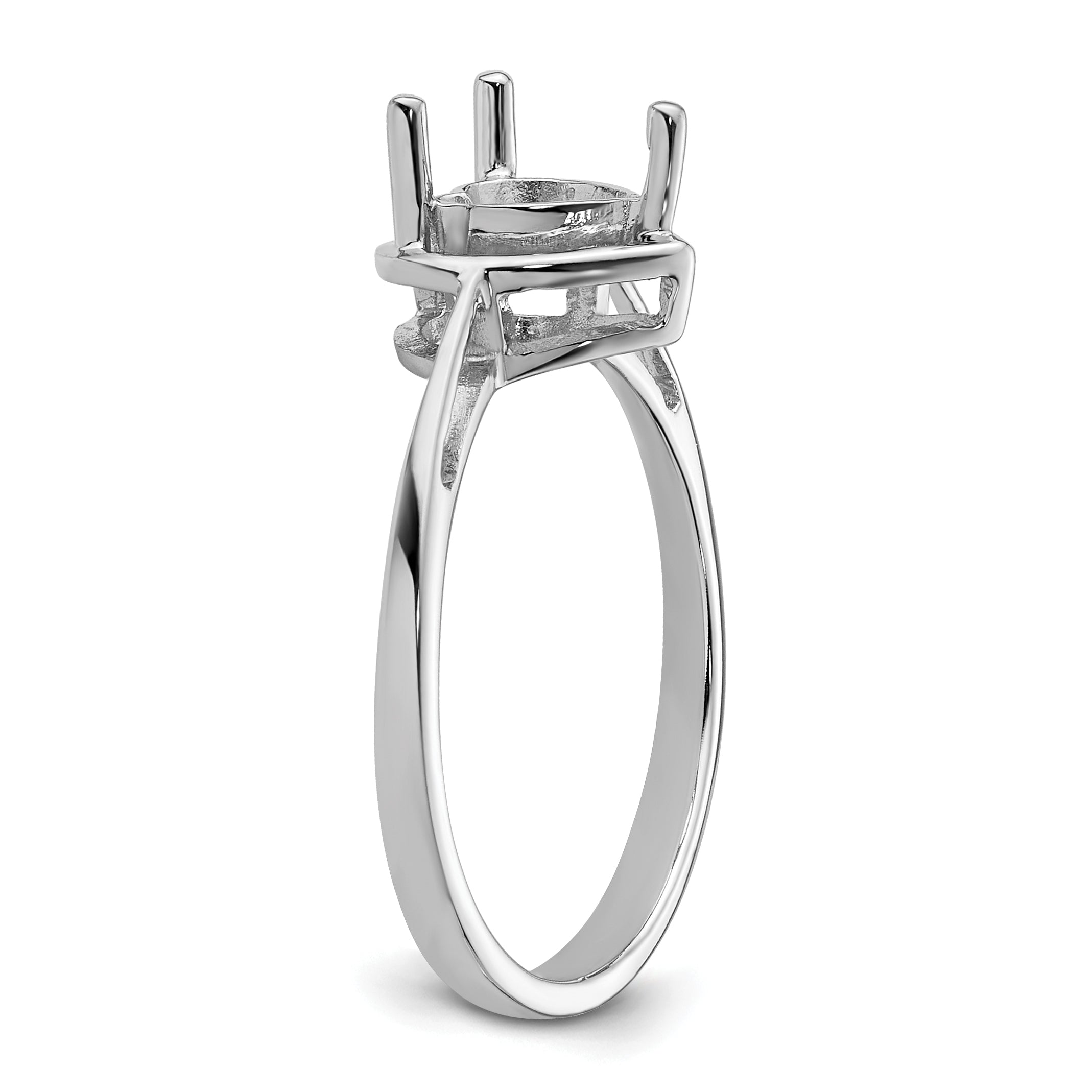 14k White Gold Gemstone Ring Mounting