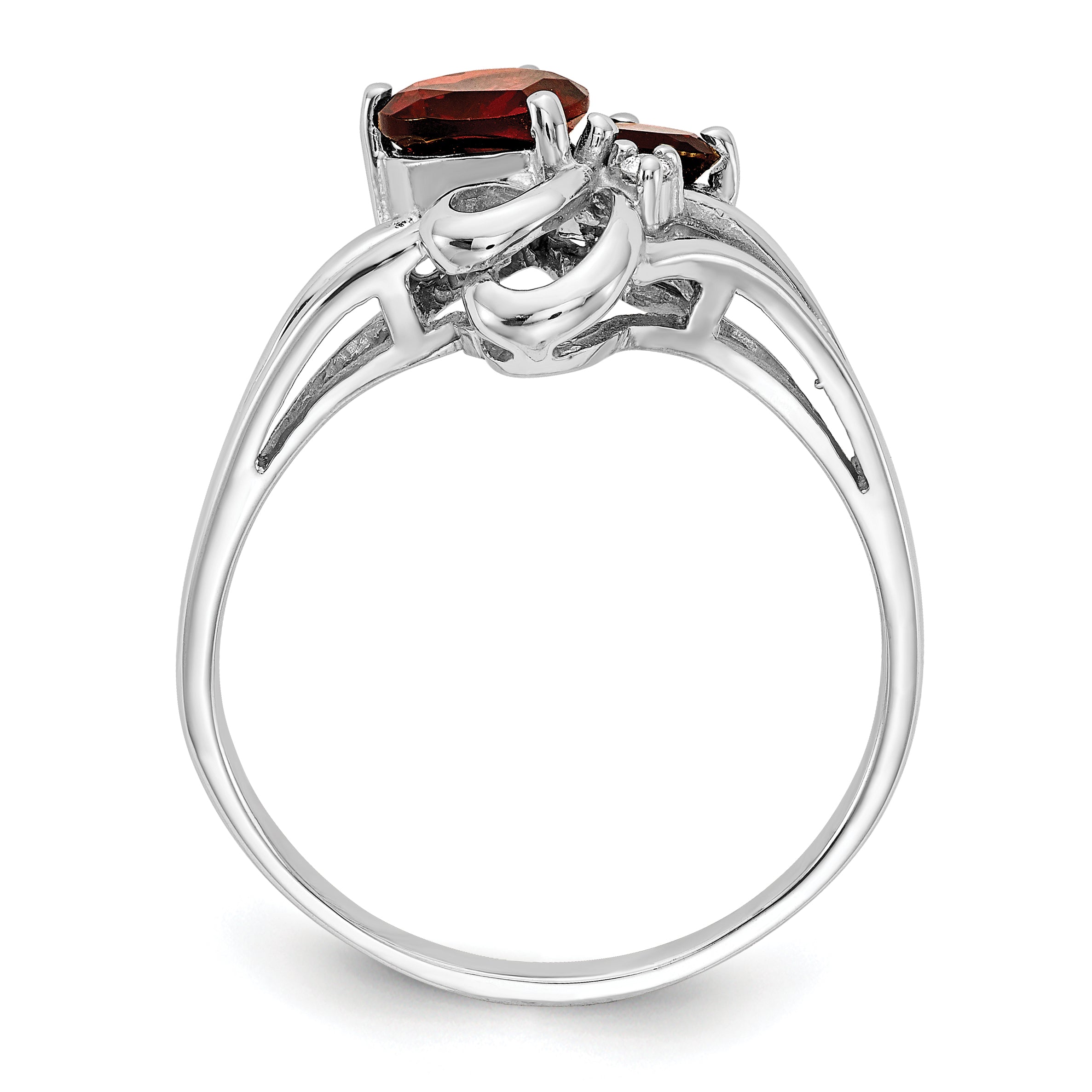 14k White Gold Gemstone & Diamond Ring