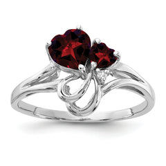 14k White Gold Gemstone & Diamond Ring