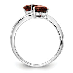 14k White Gold 5mm Heart Garnet ring