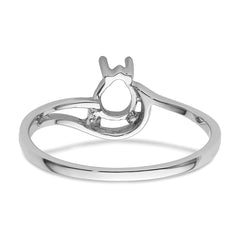 14k White Gold 6x4mm Pear Gemstone Ring Mounting