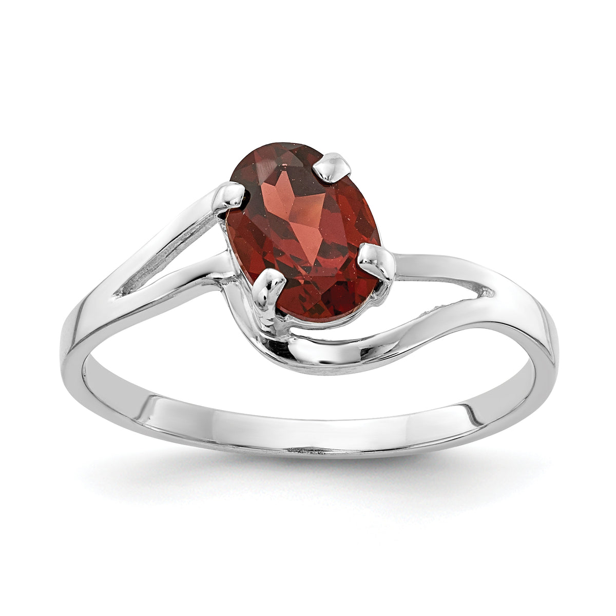 14k White Gold 7x5mm Oval Garnet ring