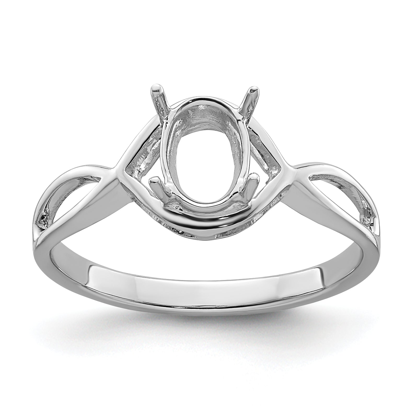 14k White Gold Gemstone Ring Mounting