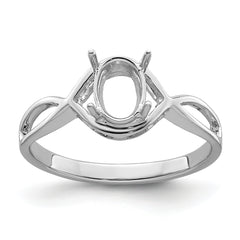 14k White Gold Gemstone Ring Mounting