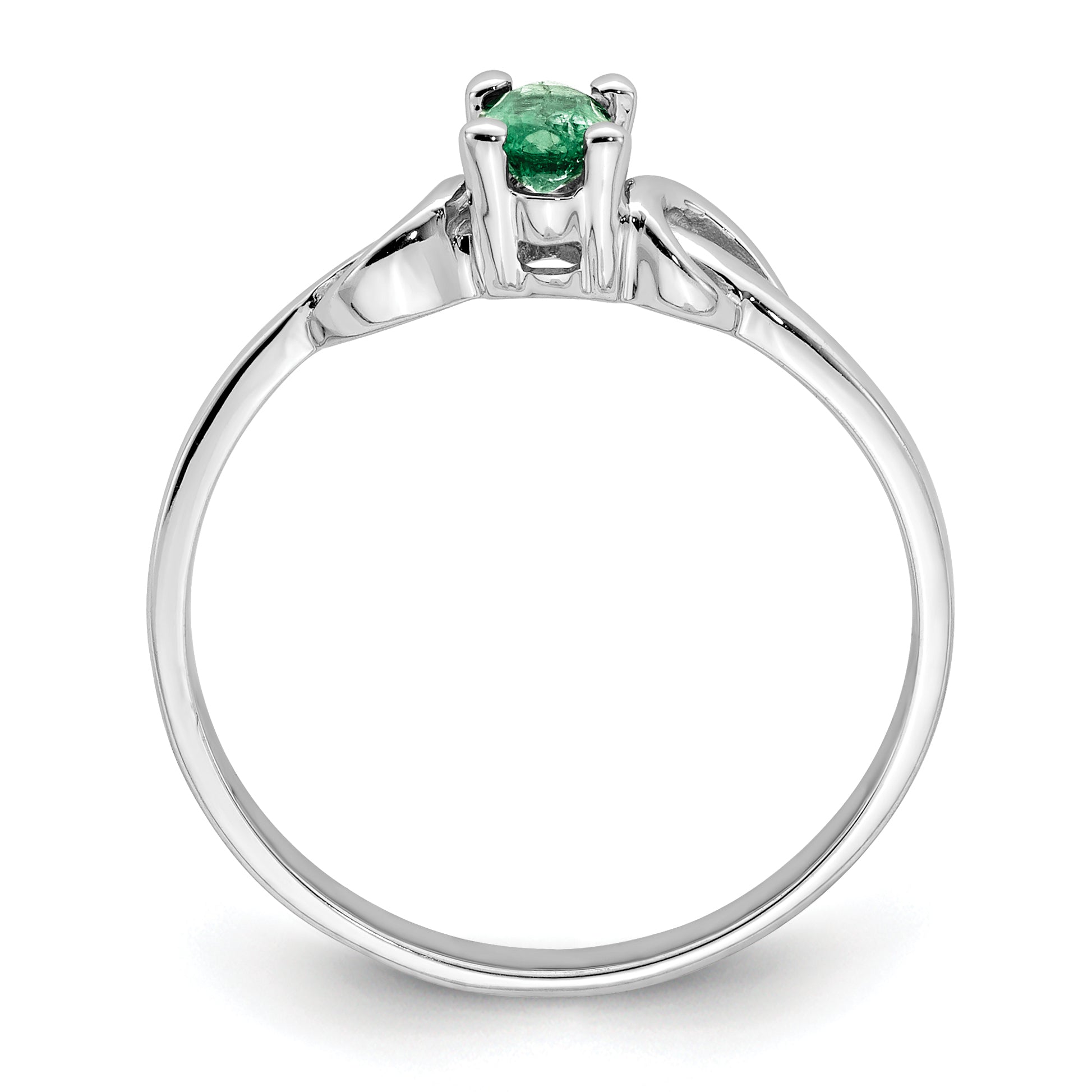 14k White Gold 5x3mm Oval Emerald ring